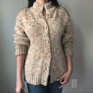 Cozy Vintage Knit Sweater Fuzzy Cardigan Oversized